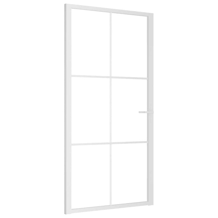 Porta Interna 102,5x201,5 cm Bianca in Vetro ESG e Alluminio cod mxl 66579