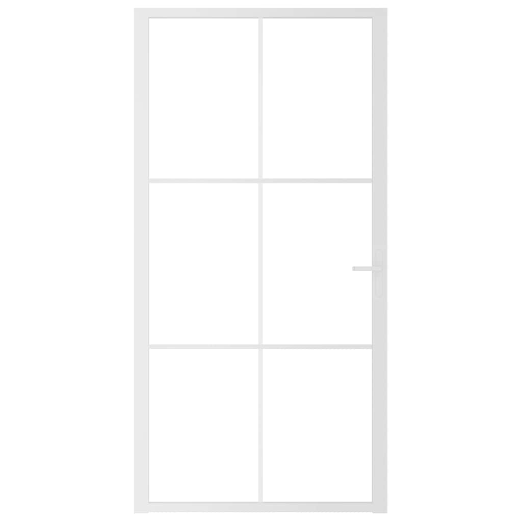 Porta Interna 102,5x201,5 cm Bianca in Vetro ESG e Alluminio cod mxl 66579