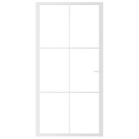 Porta Interna 102,5x201,5 cm Bianca in Vetro ESG e Alluminio cod mxl 66579