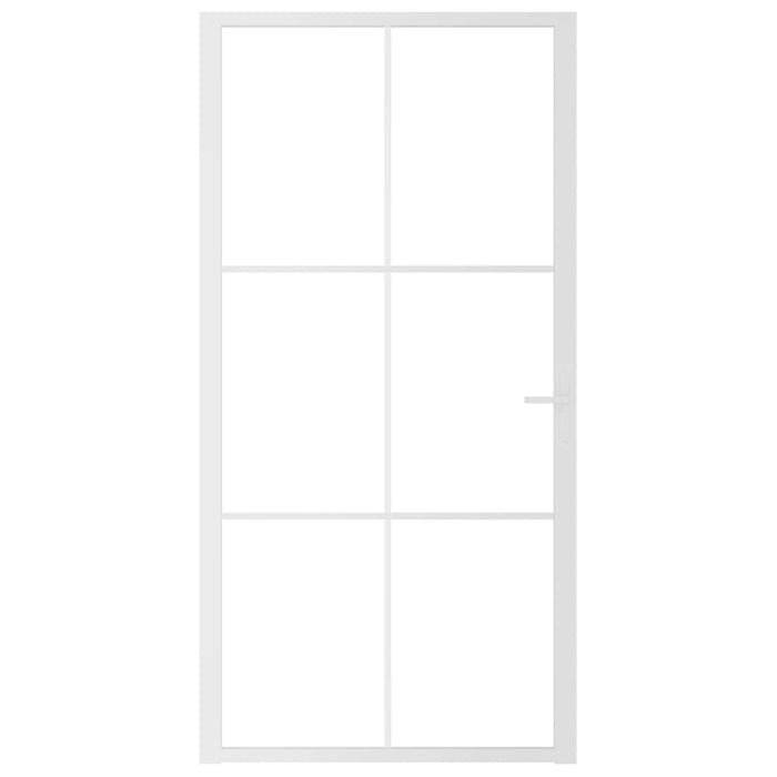 Porta Interna 102,5x201,5 cm Bianca in Vetro ESG e Alluminio cod mxl 66579