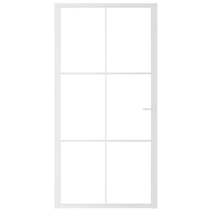 Porta Interna 102,5x201,5 cm Bianca in Vetro ESG e Alluminio 350575