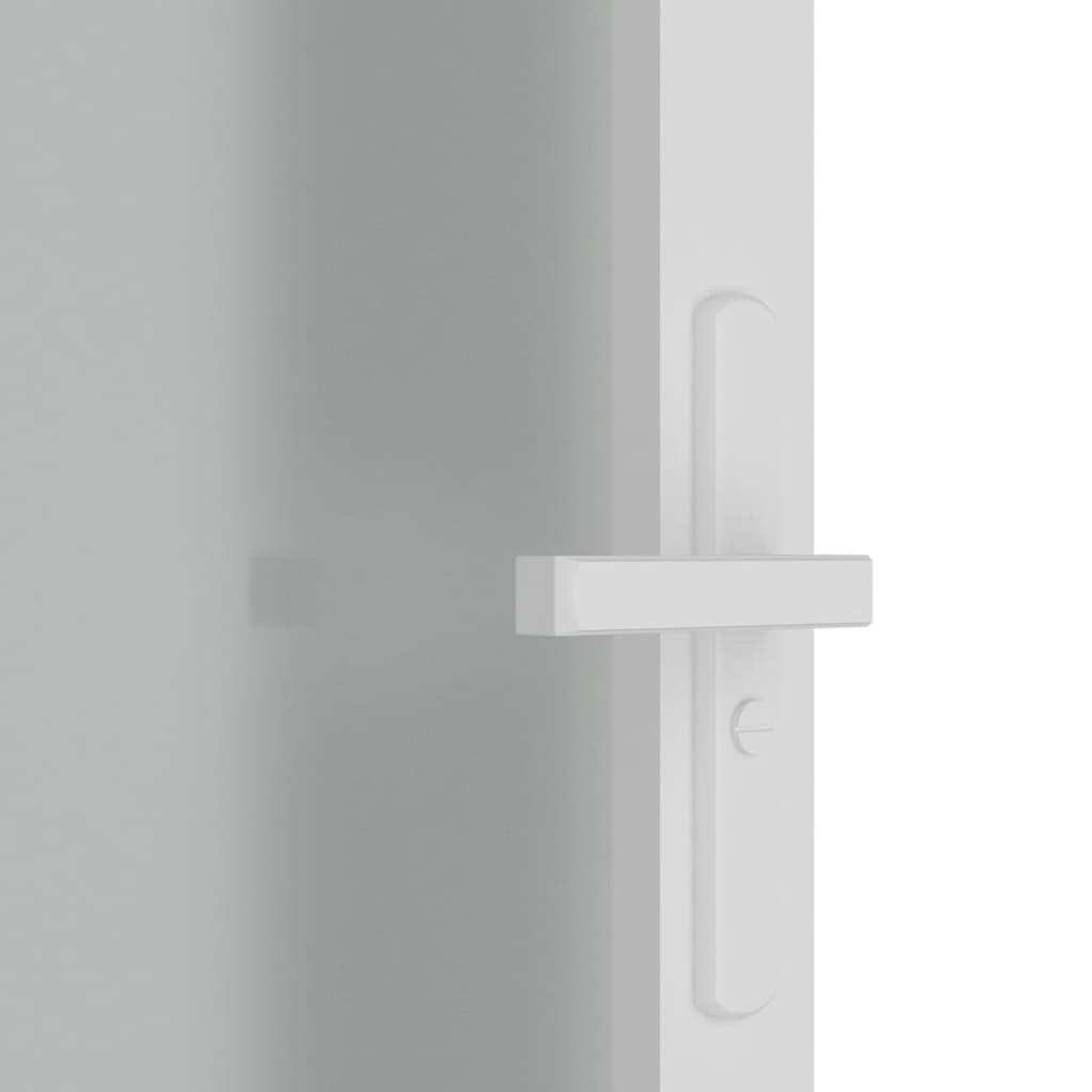 Porta Interna 83x201,5 cm Bianco Opaco Vetro e Alluminio 350577