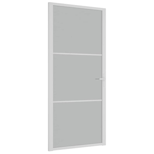 Porta Interna 93x201,5 cm Bianco Opaco Vetro e Alluminio cod mxl 67211