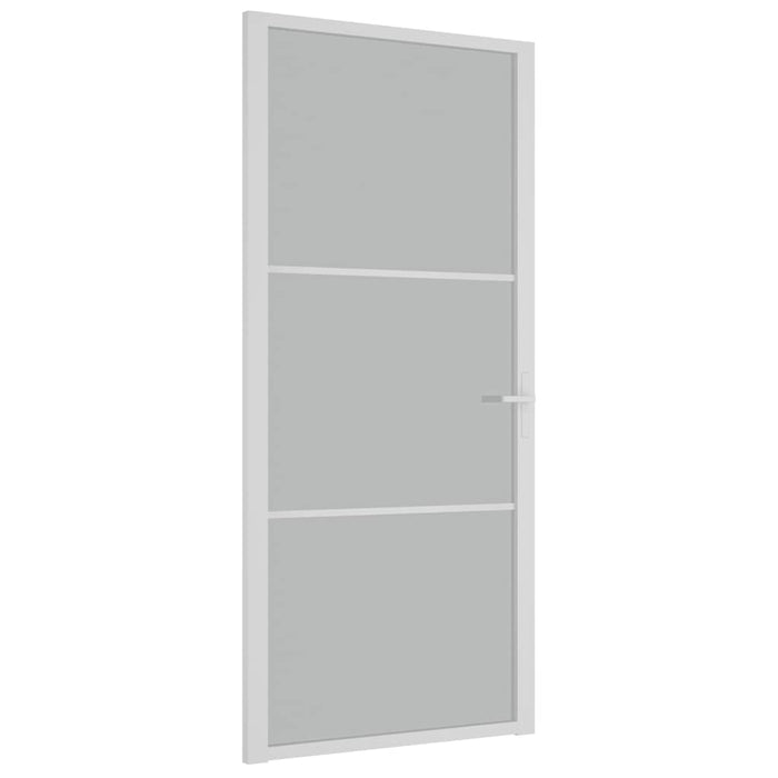Porta Interna 93x201,5 cm Bianco Opaco Vetro e Alluminio cod mxl 67211