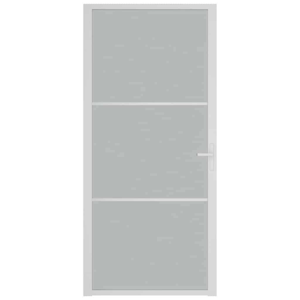 Porta Interna 93x201,5 cm Bianco Opaco Vetro e Alluminio cod mxl 67211