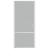 Porta Interna 93x201,5 cm Bianco Opaco Vetro e Alluminio cod mxl 67211