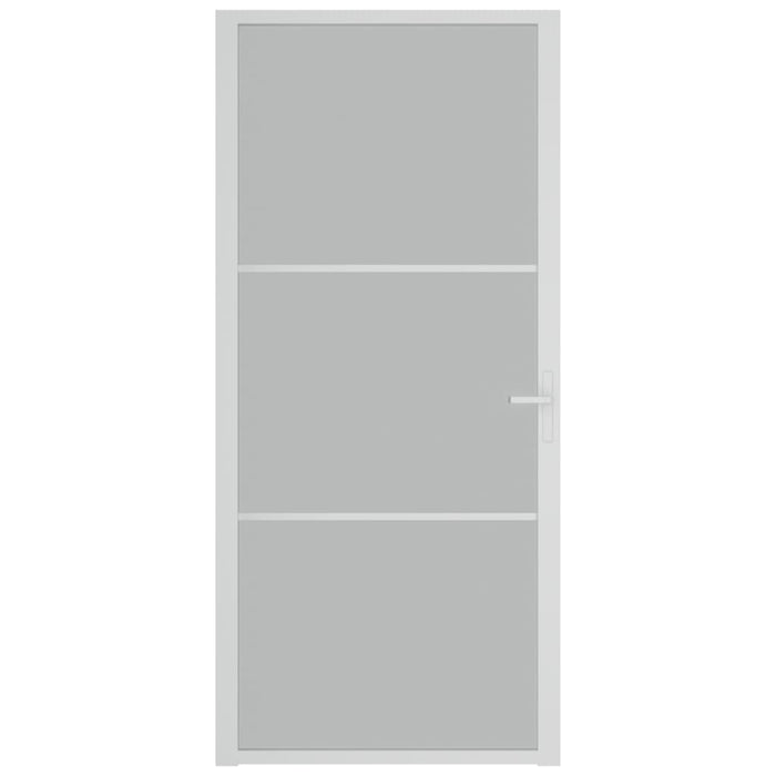 Porta Interna 93x201,5 cm Bianco Opaco Vetro e Alluminio 350578