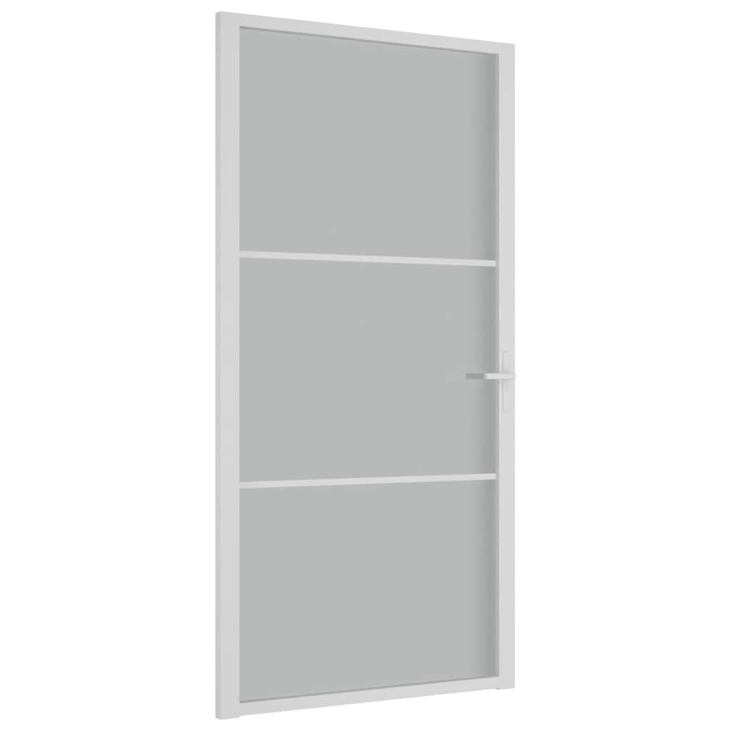 Porta Interna 102,5x201,5 cm Bianco Opaco in Vetro e Alluminio cod mxl 58334