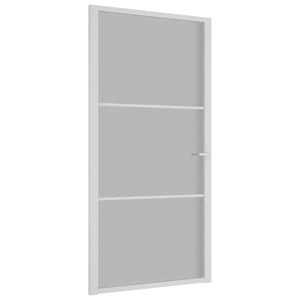 Porta Interna 102,5x201,5 cm Bianco Opaco in Vetro e Alluminio cod mxl 58334