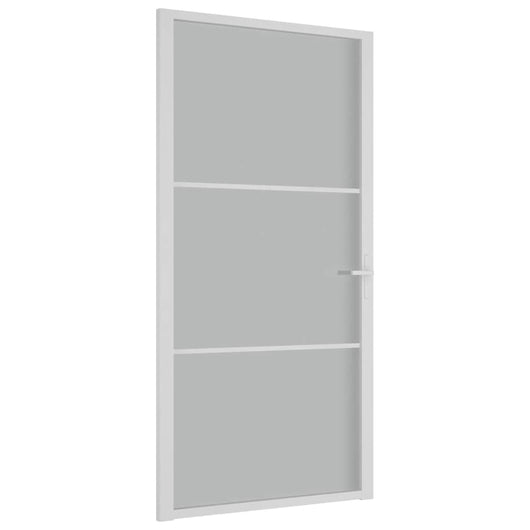 Porta Interna 102,5x201,5 cm Bianco Opaco in Vetro e Alluminio cod mxl 58334