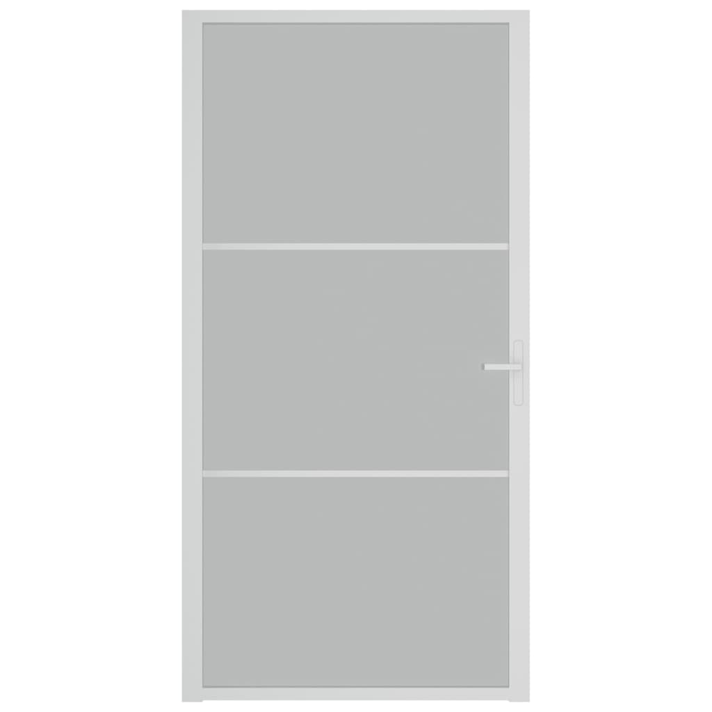 Porta Interna 102,5x201,5 cm Bianco Opaco in Vetro e Alluminio cod mxl 58334