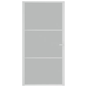 Porta Interna 102,5x201,5 cm Bianco Opaco in Vetro e Alluminio cod mxl 58334