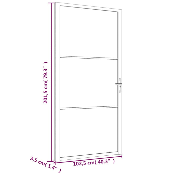 Porta Interna 102,5x201,5 cm Bianco Opaco in Vetro e Alluminio cod mxl 58334