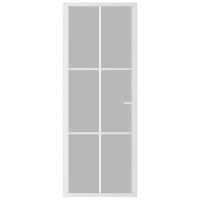 Porta Interna 76x201,5 cm Bianco Opaco Vetro e Alluminio 350580