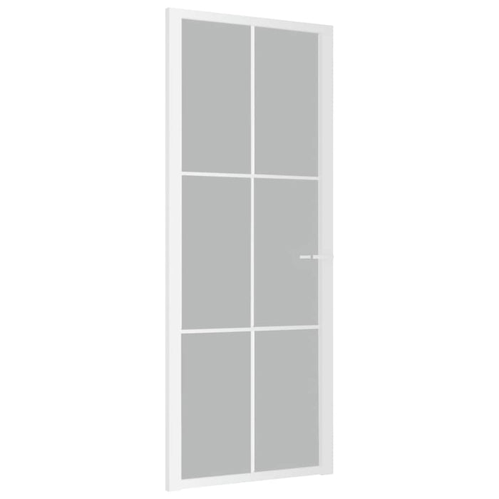 Porta Interna 83x201,5 cm Bianco Opaco Vetro e Alluminio cod mxl 78124