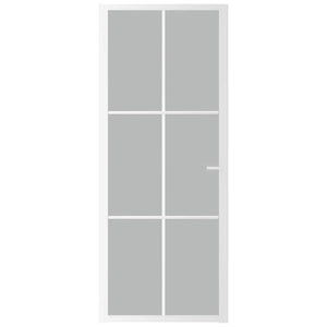 Porta Interna 83x201,5 cm Bianco Opaco Vetro e Alluminio cod mxl 78124