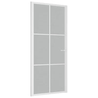 Porta Interna 93x201,5 cm Bianco Opaco Vetro e Alluminio 350582