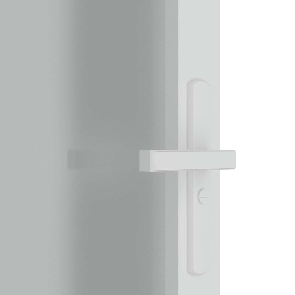 Porta Interna 93x201,5 cm Bianco Opaco Vetro e Alluminio 350582