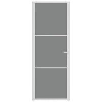 Porta Interna 76x201,5 cm Bianca in Vetro ESG e Alluminio 350584