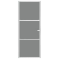 Porta Interna 83x201,5 cm Bianca in Vetro ESG e Alluminio cod mxl 62097