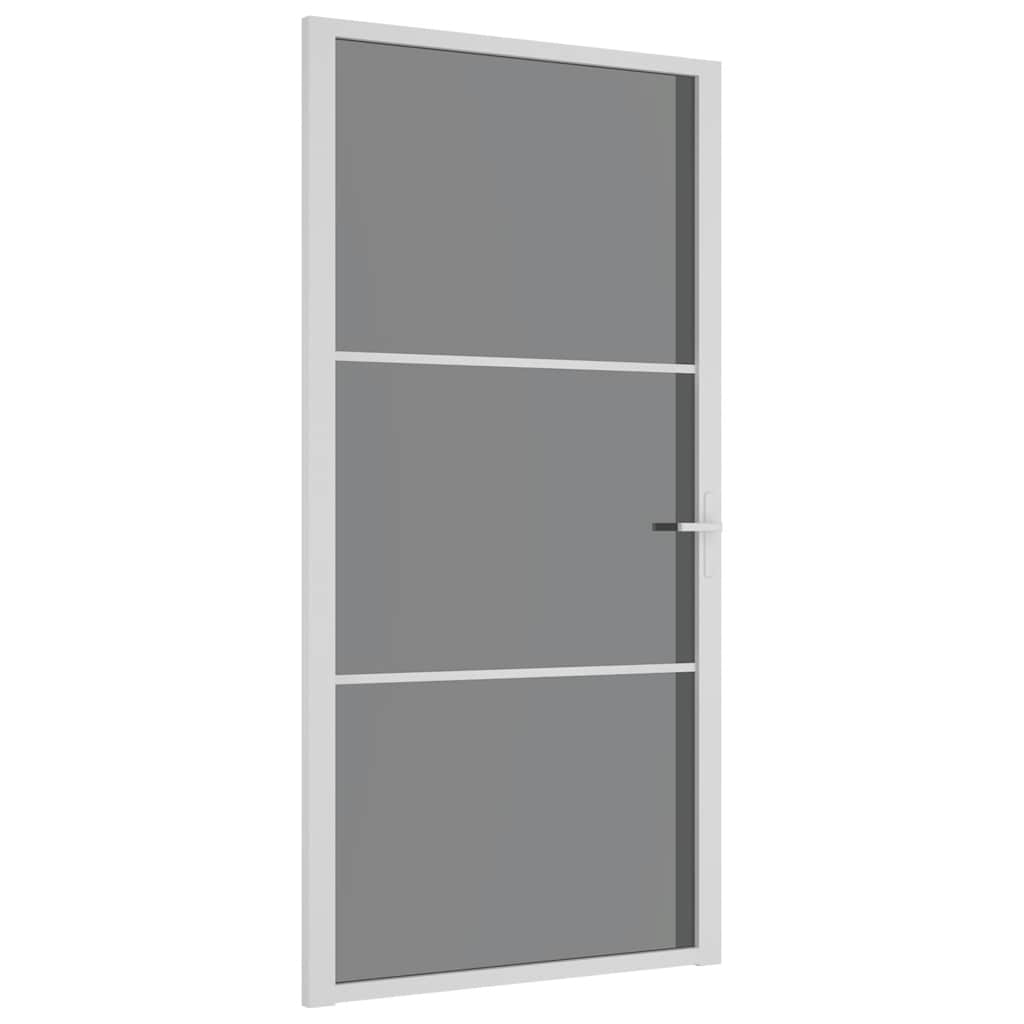 Porta Interna 102,5x201,5 cm Bianca in Vetro ESG e Alluminio cod mxl 58336