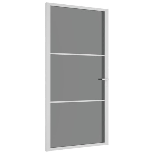 Porta Interna 102,5x201,5 cm Bianca in Vetro ESG e Alluminio 350587