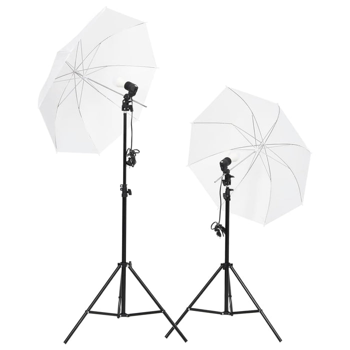 Kit per studio fotografico con illuminazione schermo di sfondo e riflettore nero 02_0042498