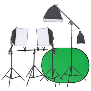 Kit per Studio Fotografico con Set di Luci e Fondale
