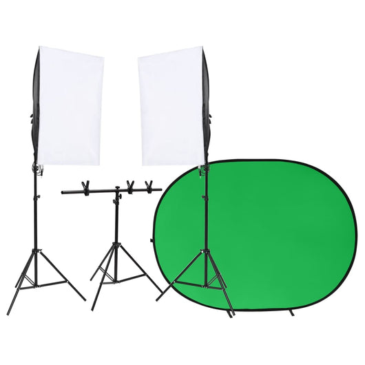 Kit per studio fotografico con illuminazione e schermo con sfondo nero 02_0042441
