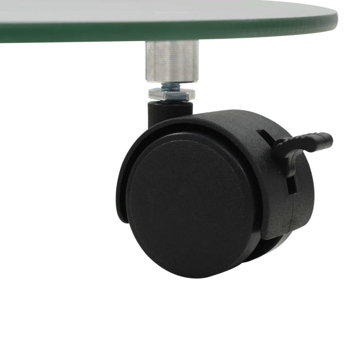 Carrelli Porta Piante 4 pz 28 cm Vetro Temperato Rotondi 3144028