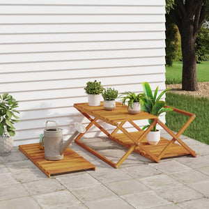 Scaffale Pieghevole 3 Ripiani 70x31x63 cm Legno Massello Acacia cod mxl 24743