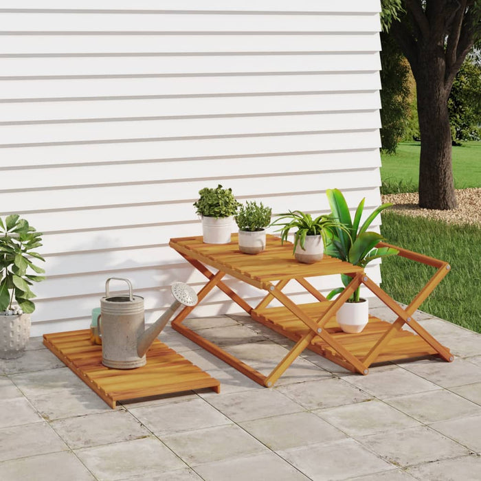 Scaffale Pieghevole 3 Ripiani 70x31x63 cm Legno Massello Acacia cod mxl 24743