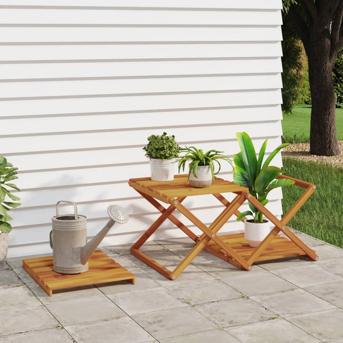 Scaffale Pieghevole 3 Ripiani Marrone 70x31x63 Massello Acacia cod mxl 20999