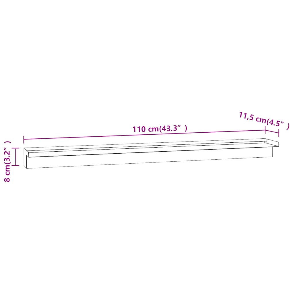 Fontana per Piscina a Cascata con LED in Acciaio Inox 110 cm 151942