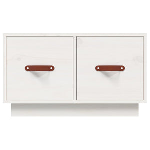 Tavolino da Salotto Bianco 60x53x35 cm Legno Massello di Pino 820967