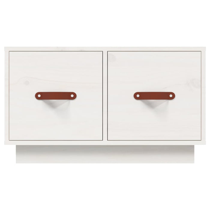 Tavolino da Salotto Bianco 60x53x35 cm Legno Massello di Pino 820967