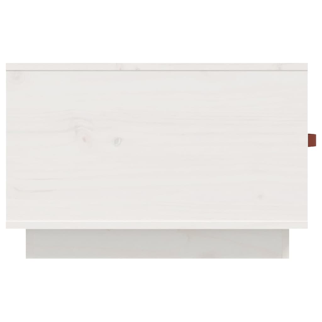 Tavolino da Salotto Bianco 60x53x35 cm Legno Massello di Pino 820967
