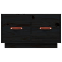 Tavolino da Salotto Nero 60x53x35 cm Legno Massello di Pino