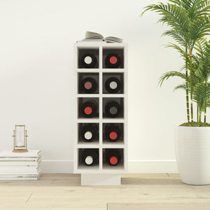 Portabottiglie Bianco 23x34x61 cm in Legno Massello di Pino 820972