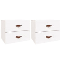 Comodini a Muro 2 pz-Set di 2 Tavolino da notte Bianchi 50x36x40 cm 986749