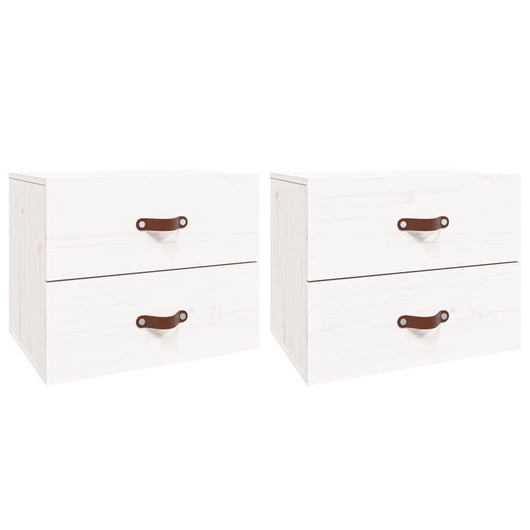 Comodini a Muro 2 pz Bianchi 50x36x40 cm 820979