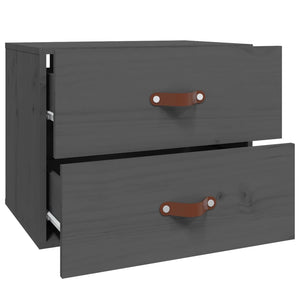 Comodino a Muro-Tavolino da notte sospeso Grigio 50x36x40 cm