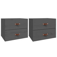 Comodini a Muro 2 pz-Set di 2 Tavolino da notte Grigio 50x36x40 cm