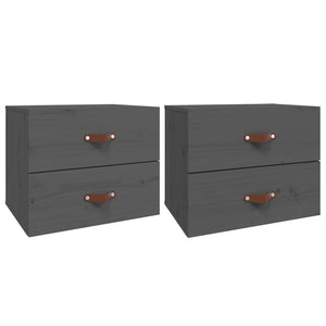 Comodini a Muro 2 pz-Set di 2 Tavolino da notte Grigio 50x36x40 cm