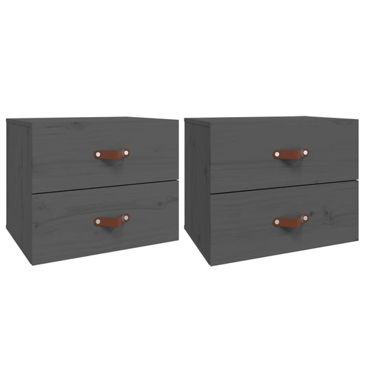 Comodini a Muro 2 pz-Set di 2 Tavolino da notte Grigio 50x36x40 cm