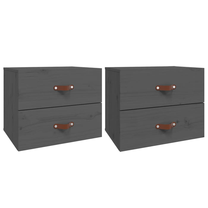 Comodini a Muro 2 pz-Set di 2 Tavolino da notte Grigio 50x36x40 cm