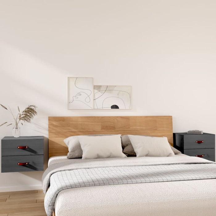 Comodini a Muro 2 pz-Set di 2 Tavolino da notte Grigio 50x36x40 cm