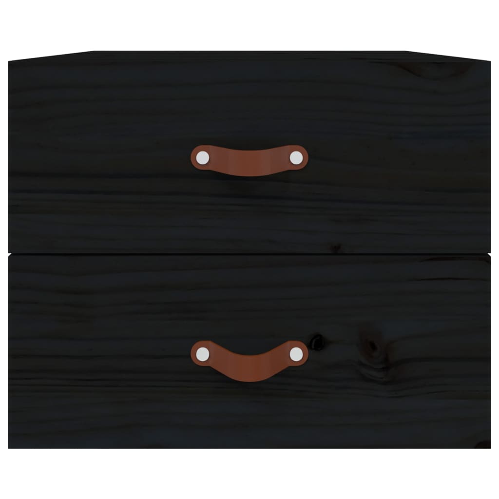 Comodino a Muro Nero 50x36x40 cm 820984