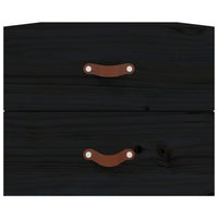 Comodino a Muro-Tavolino da notte sospeso Nero 50x36x40 cm 784834