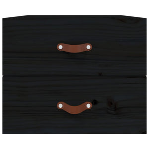 Comodino a Muro-Tavolino da notte sospeso Nero 50x36x40 cm 784834